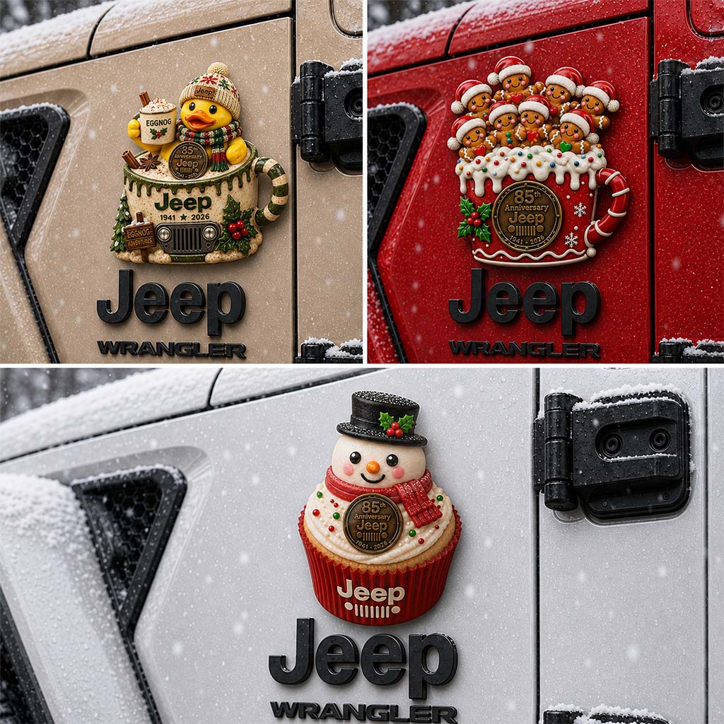 Jeep Christmas Hot Cocoa Duck 85th Anniversary Acrylic Magnet TN2608271517