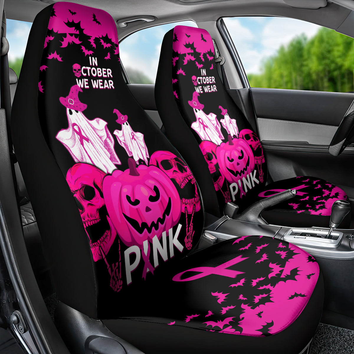in-october-we-wear-pink-breast-cancer-car-seat-cover-halloween-skull-with-pumkin-black-version