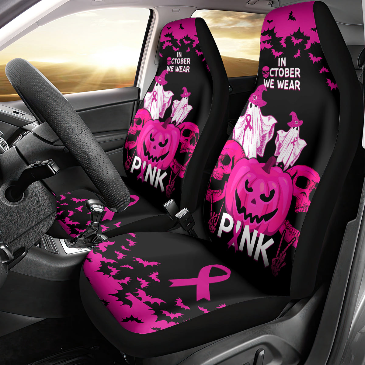 in-october-we-wear-pink-breast-cancer-car-seat-cover-halloween-skull-with-pumkin-black-version