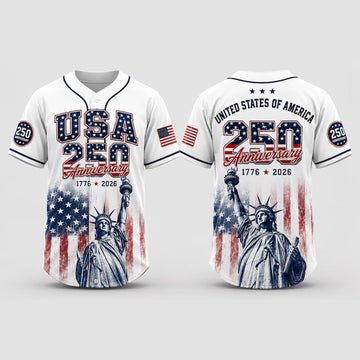 USA 250th Anniversary Statue Of Liberty - Personalized Baseball Jersey - Gift For Him