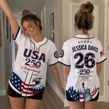 USA 250 Years Eagle Liberty - Personalized Baseball Jersey - Gift For Patriots HN02