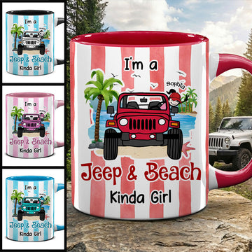 Personalized I'm A Jeep & Beach Kinda Girl Coffee Accent Mug DN1408261645