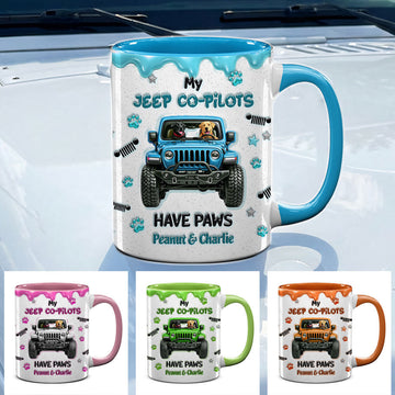 Personalized Jeep My Co-Pilots Have Paws Coffee Accent Mug DN1408261651