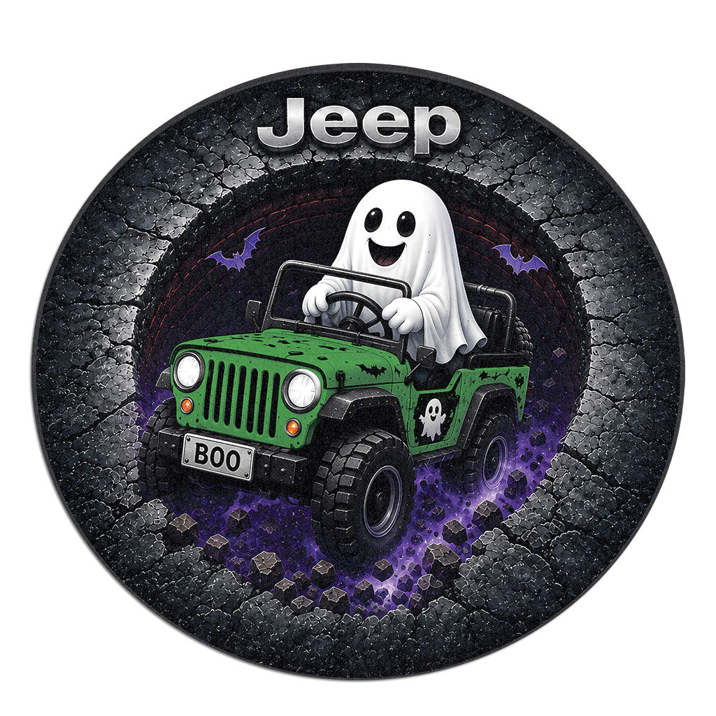 Jeep Halloween Ghost 3D Illusion Round Rug-DN2808261040