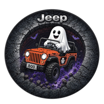 Jeep Halloween Ghost 3D Illusion Round Rug-DN2808261040