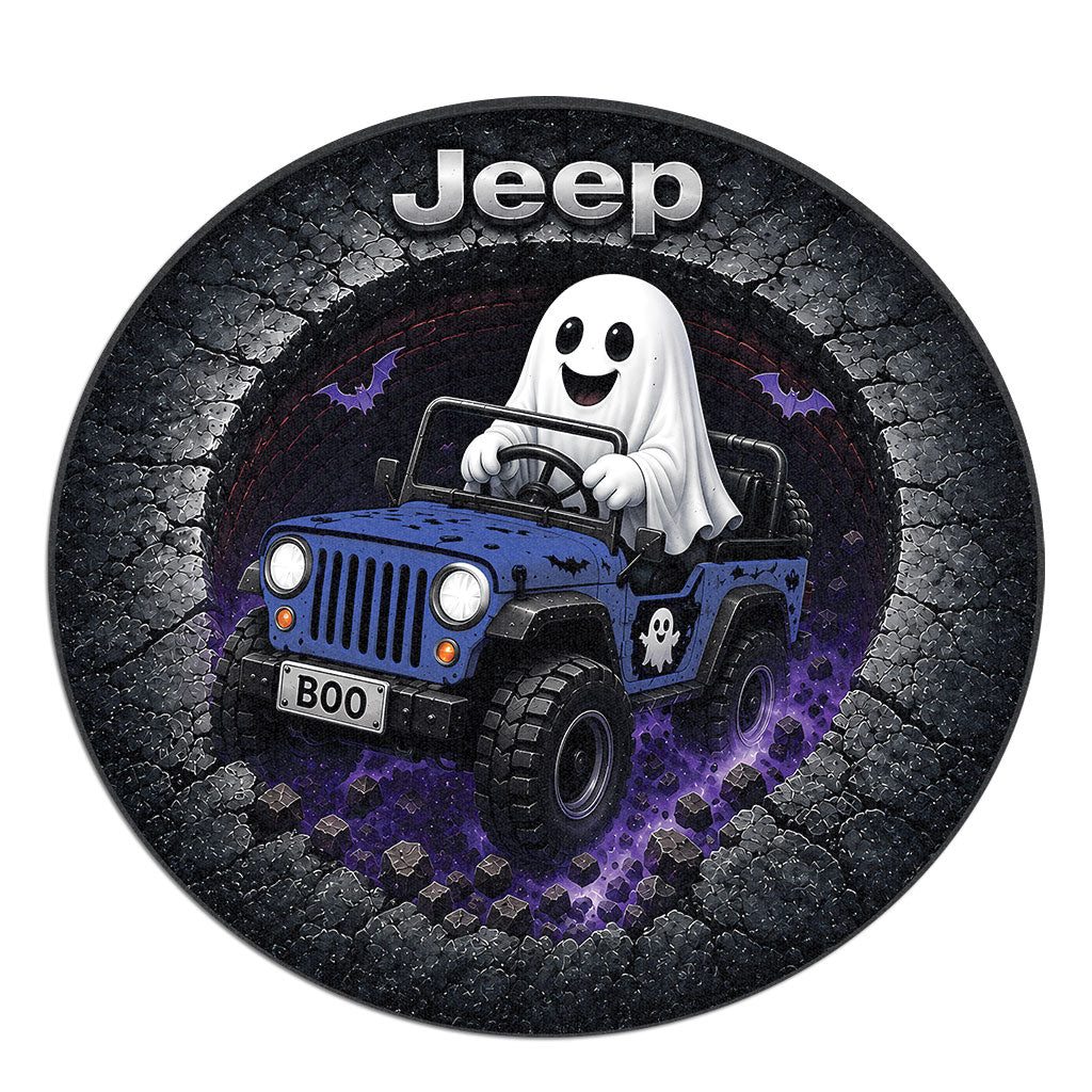 Jeep Halloween Ghost 3D Illusion Round Rug-DN2808261040