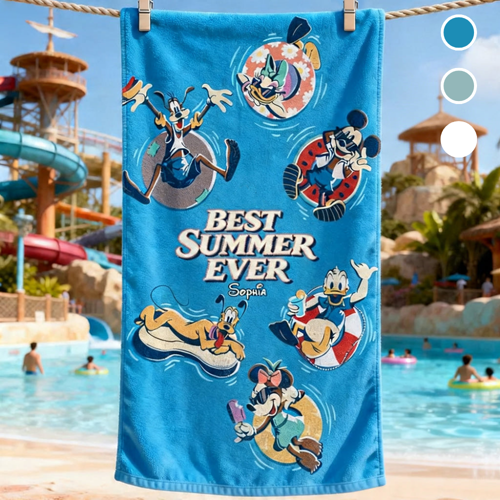 MkMo Best Summer Ever - Personalized Beach Towel - Vacation Gift for Travelers HH01
