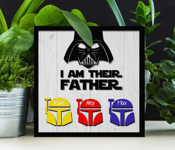 litzzy Personalized Lightsaber Gift I Am Their Father Sign, Fathers Day Gift, Dad Gift, Gift For father's day Version 2 Custom Wooden Sign   