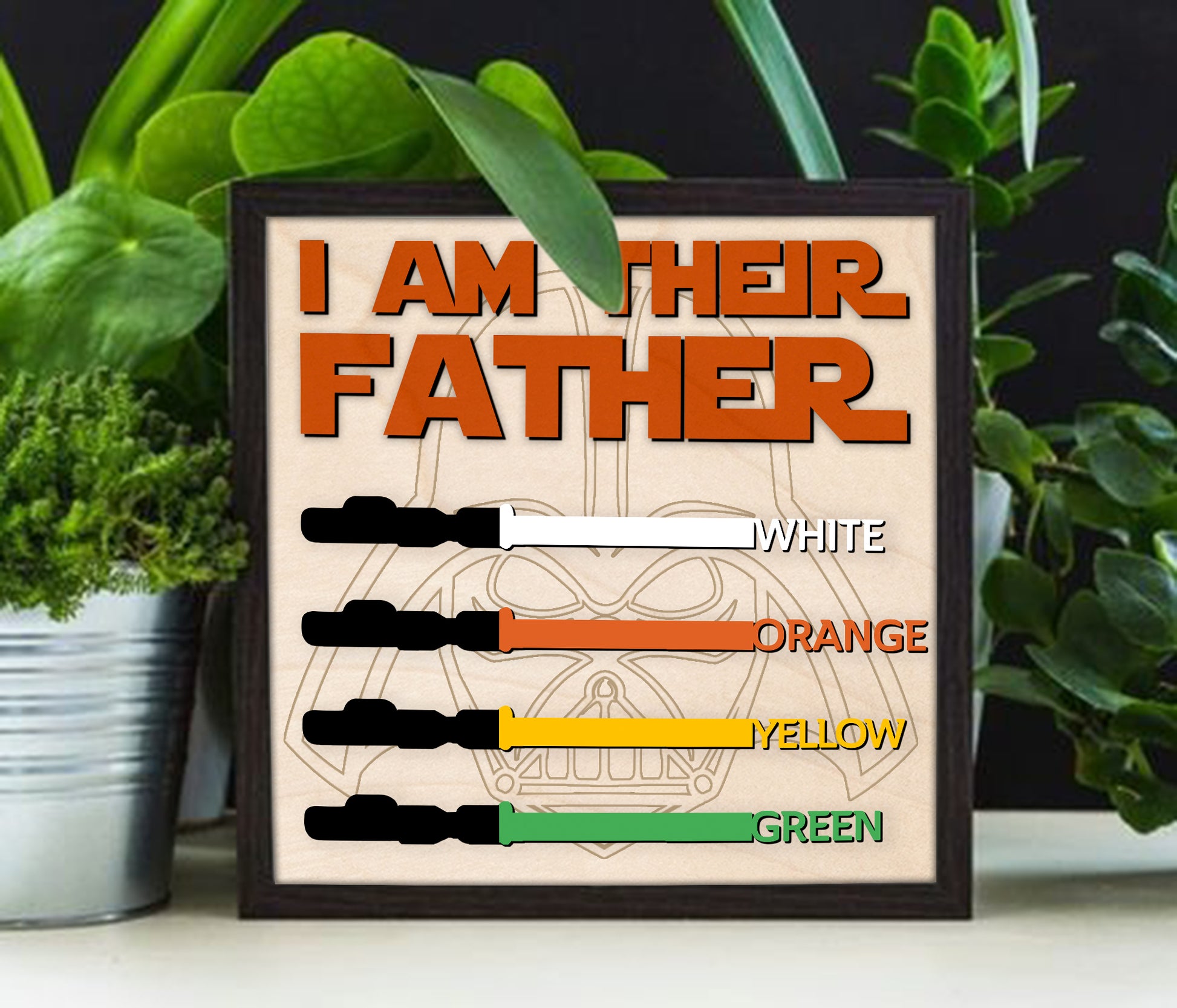 litzzy Unique Lightsaber Gift for Dad: I Am Their Father Sign, Father's Day Gift 2023, Father Wooden Handmade Sign Custom Wooden Sign   