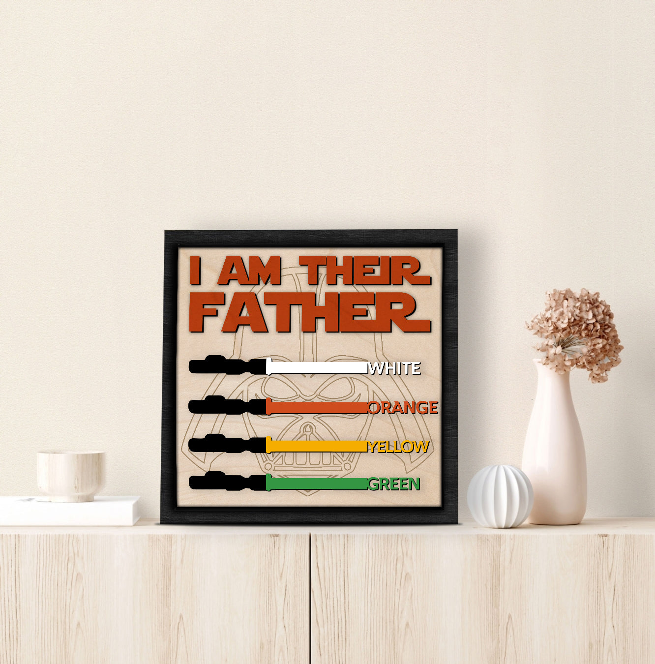 litzzy Unique Lightsaber Gift for Dad: I Am Their Father Sign, Father's Day Gift 2023, Father Wooden Handmade Sign Custom Wooden Sign   