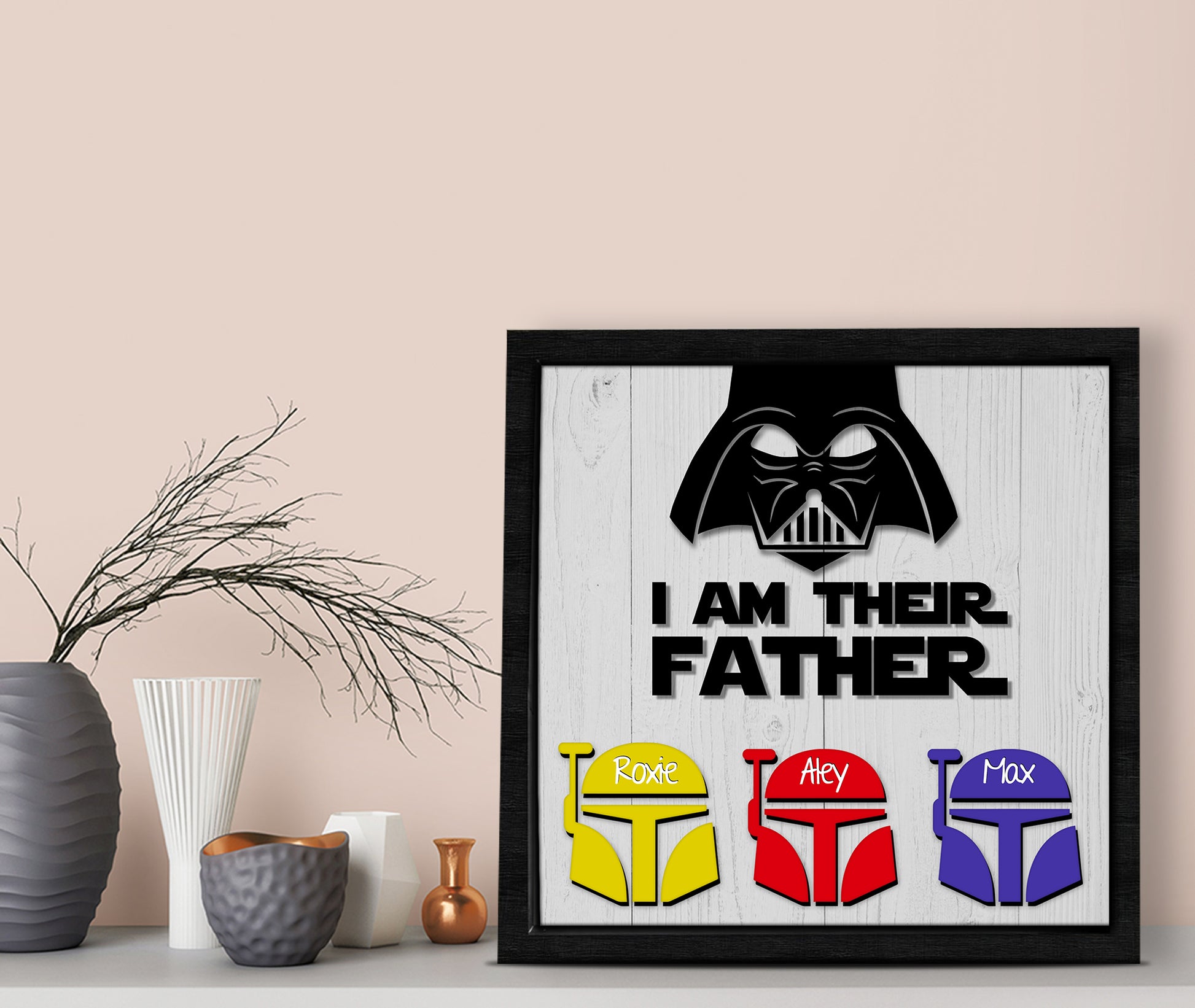 litzzy Personalized Lightsaber Gift I Am Their Father Sign, Fathers Day Gift, Dad Gift, Gift For father's day Version 2 Custom Wooden Sign   