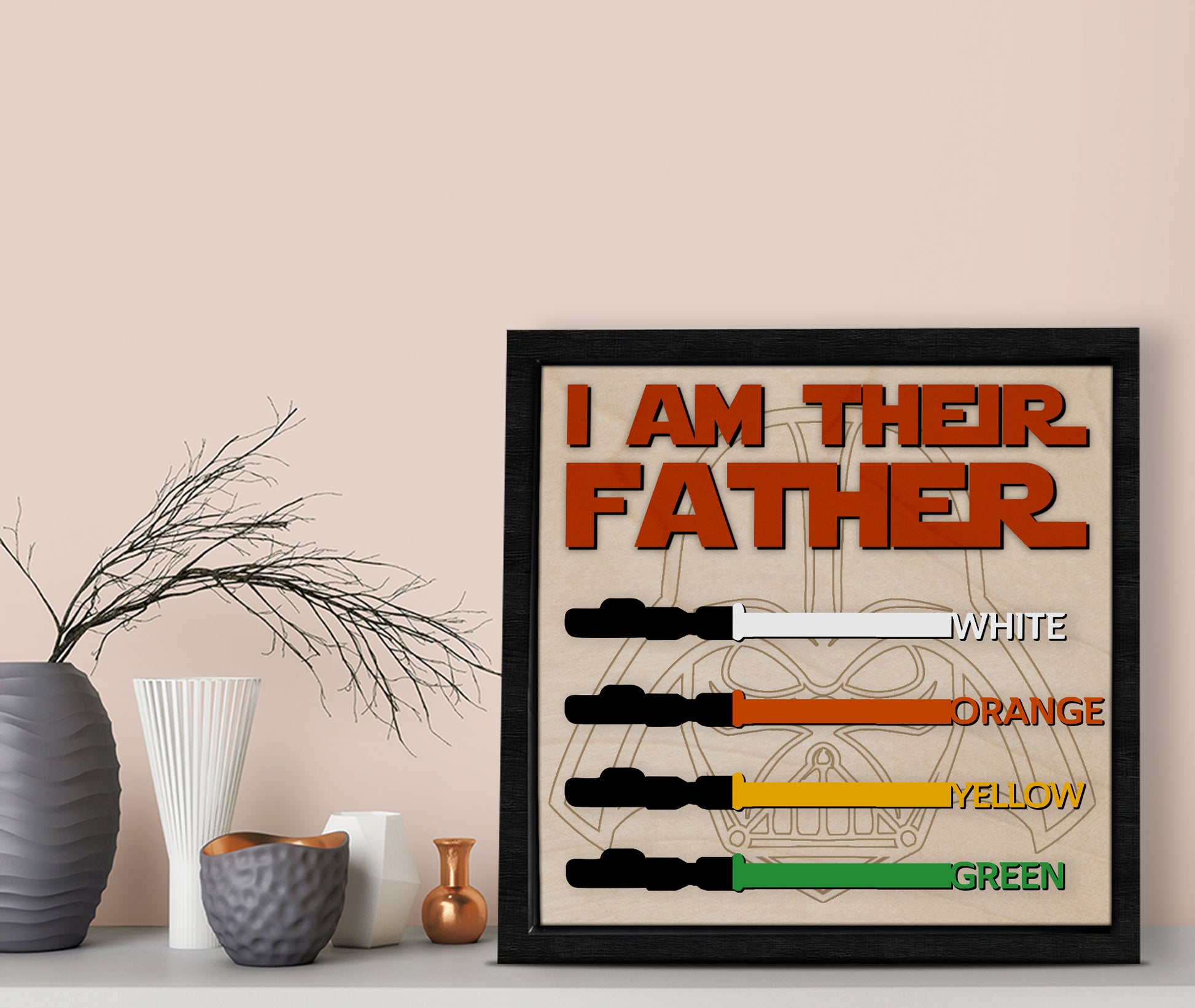 litzzy Unique Lightsaber Gift for Dad: I Am Their Father Sign, Father's Day Gift 2023, Father Wooden Handmade Sign Custom Wooden Sign   