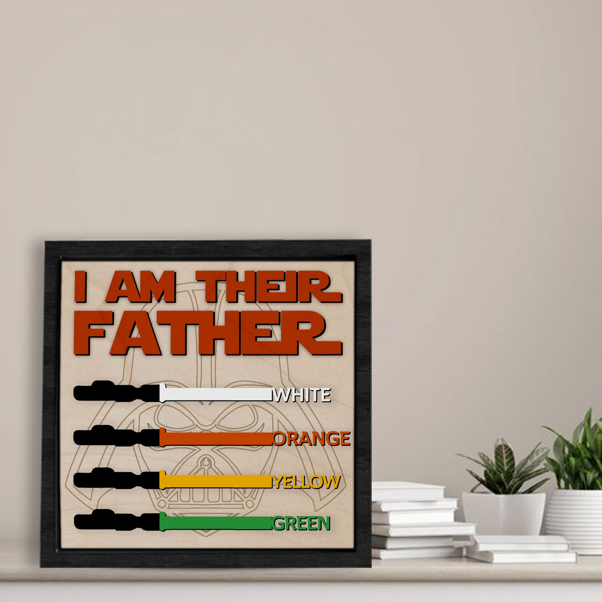 litzzy Unique Lightsaber Gift for Dad: I Am Their Father Sign, Father's Day Gift 2023, Father Wooden Handmade Sign Custom Wooden Sign   