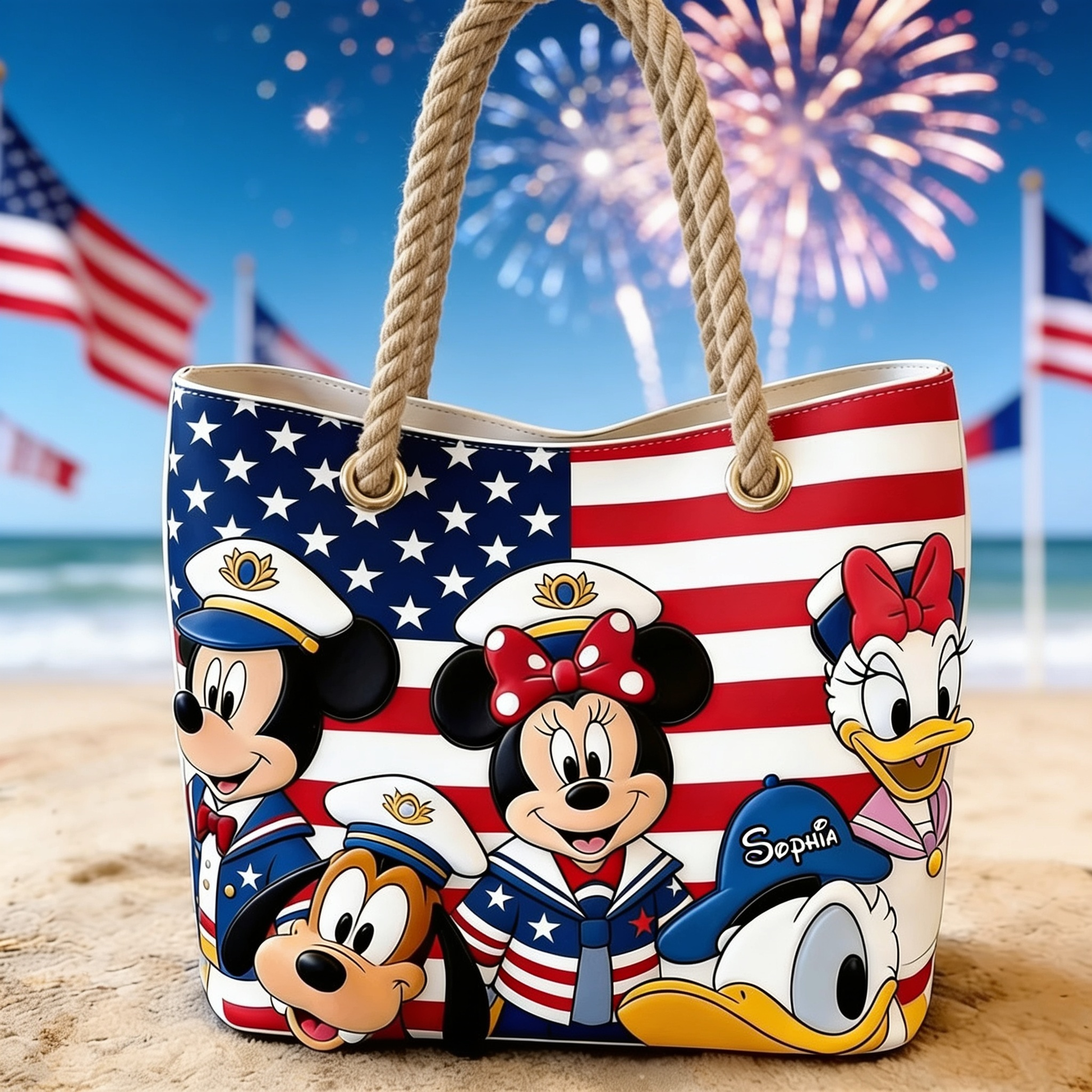 Magical Cruiser Celebrates 250th Freedom Anniversary - Personalized Beach Bag - Vacation Gift For Movie Fans - MkMo - image 2