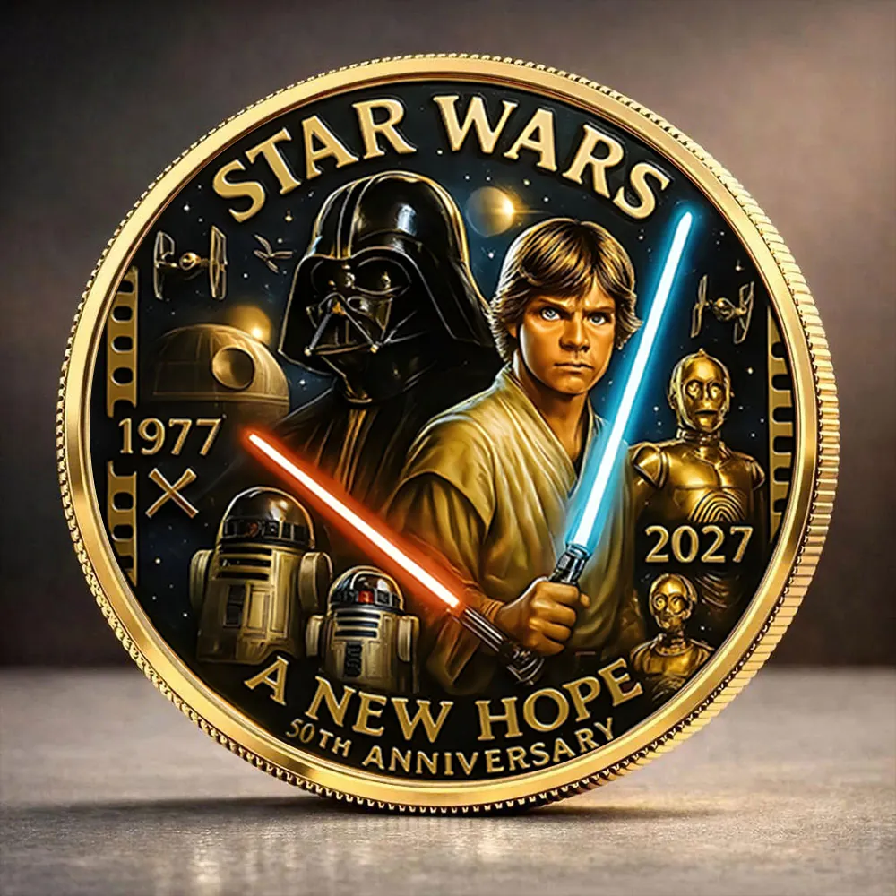 Stwa A New Hope 50th Anniversary - Personalized Commemorative Coin - Gift For Movie Fans HH01