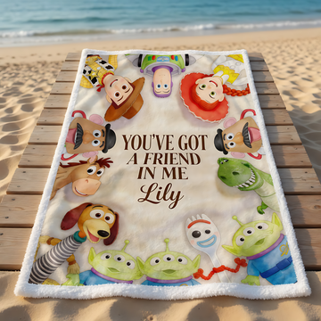 You've Got A Friend In Me - Personalized Beach Towel - Vacation Gift For Movie Fans - DSNY