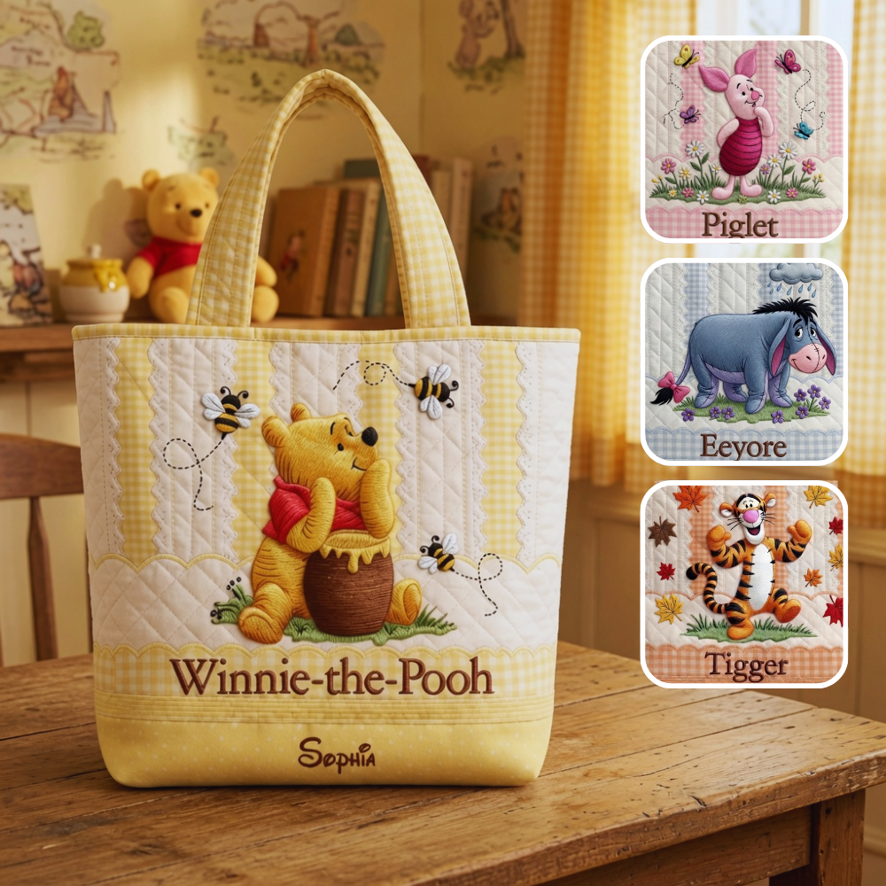 Just Loves Honey Bear And Friends - Personalized Quilted Tote Bag - Gift For Her - DSNY HH01 - image 2