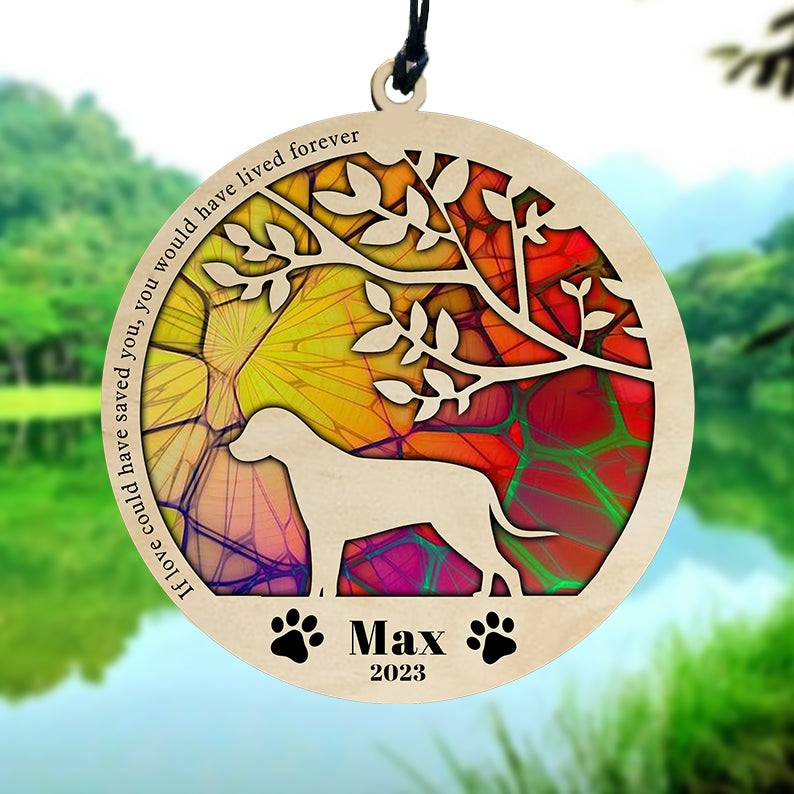 litzzy Litzzy Personalized Dog Suncatcher, Customizable Dog Breed Suncatcher, Stained Glass Light Catcher, Pet Loss Gift, Personalized Suncatcher Suncatcher   