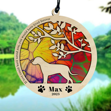 litzzy Litzzy Personalized Dog Suncatcher, Customizable Dog Breed Suncatcher, Stained Glass Light Catcher, Pet Loss Gift, Personalized Suncatcher Suncatcher   