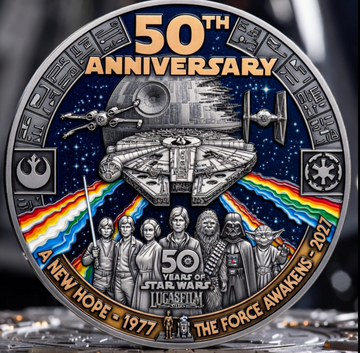 Stwa Galaxy Star Celebrate 50th Anniversary - Personalized Commemorative Coin - Anniversary Gift For Movie Fans HH01