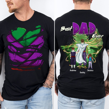 DrBa Best Super Dad Ever - Personalized TShirt - Gift For Dad, Anime Fans