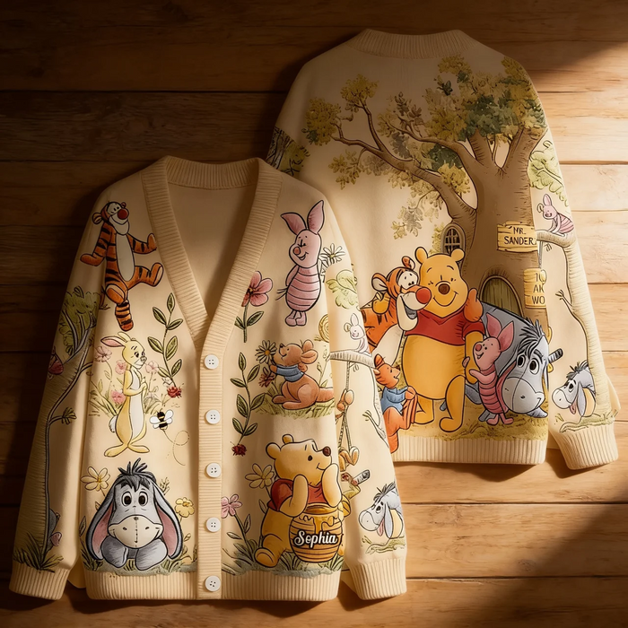 Just Loves Honey Bear Custom Name For Her - Personalized Knitted Cardigan-DN2508261114
