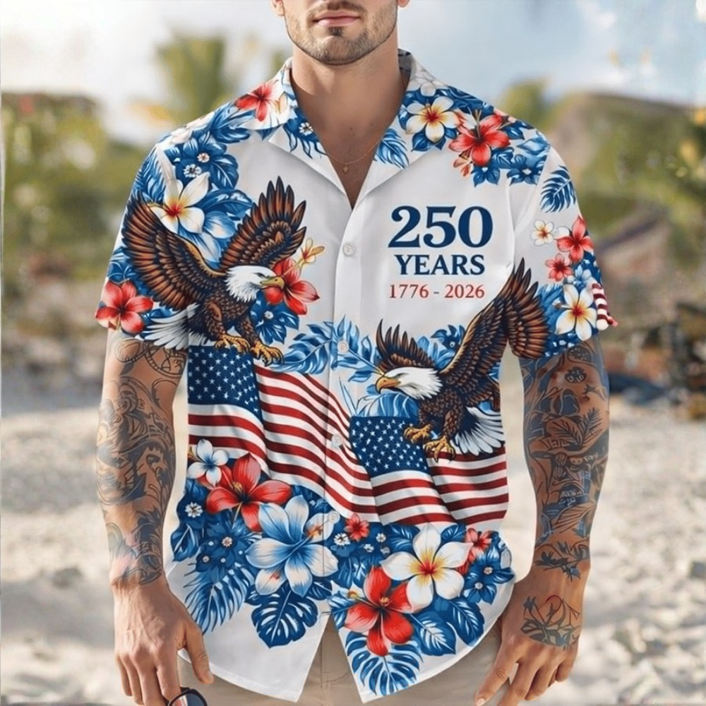 American 250th Anniversary Art - Hawaiian Shirt - Gift for Dad, Husband, Grandpa | HN02 - image 2