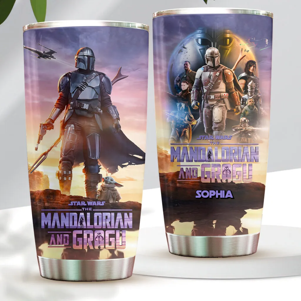 Stwa Galactic Tracker And The Child - Personalized Tumbler - Gift For Movie Fans HH01
