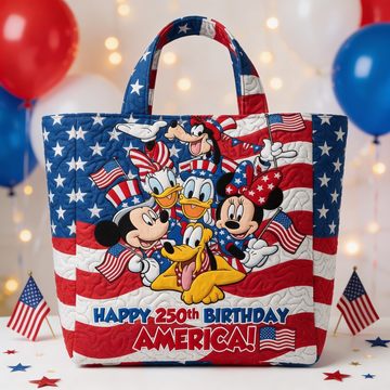 Magical Friends Happy 250th Birthday America - Personalized Quilted Tote Bag - Independence Gift For Movie Fans - MkMo