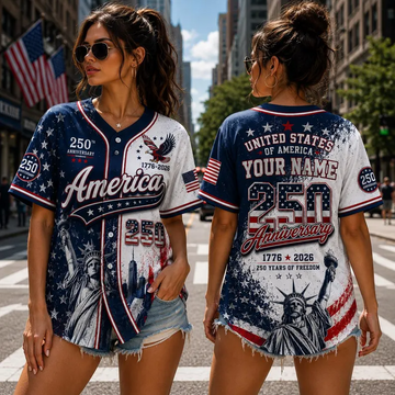 Celebrate 250 Years Of America Freedom - Personalized Baseball Jersey - Gift For Patriots