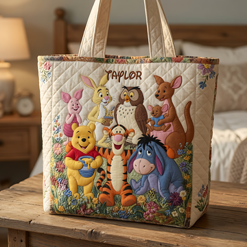 100th Anniversary Honey Bear & Forest Friends - Personalized Quilted Tote Bag - Gift For Movie Fans - DSNY