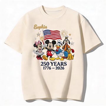 MkMo 250th Anniversary Magical Mouse With Friends - Personalized All Over Shirt - Independence Gift For Patriots, Movie Fans