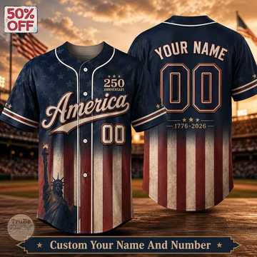 Celebrate 250 Years Of America Freedom - Personalized Baseball Jersey - Gift For Patriots