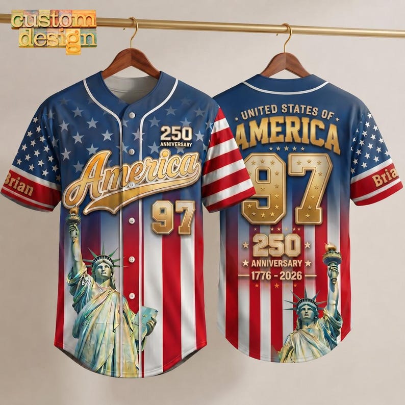 Celebrate 250 Years Of America Freedom - Personalized Baseball Jersey - Gift For Patriots