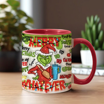 Grch Green Monster Merry Grinchmas - Personalized Accent Mug - Christmas Gift HH01