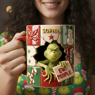 Grch Green Monster Ew People - Personalized Accent Mug - Christmas Gifts HH01