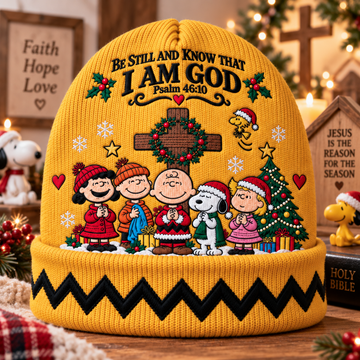 Be Still And Know That I Am God Christmas Gift For Christian - Personalized Beanie Hat