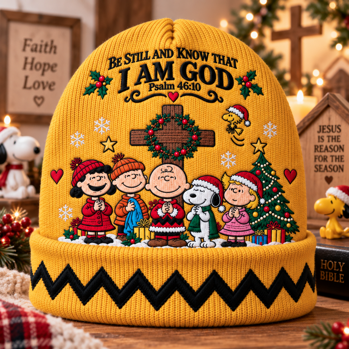 Be Still And Know That I Am God Christmas Gift For Christian - Personalized Beanie Hat
