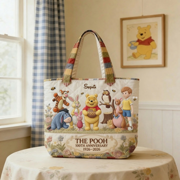 DSNY Honey Bear Celebrate Our 100th Anniversary - Personalized Quilted Tote Bag - Gift For Movie Fans HH01