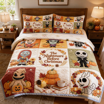 TNBC halloween Patchwork - Personalized Quilted Bedding Set-TN1609260545