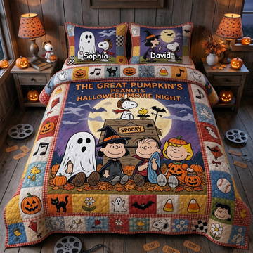 P-nust The Great Pumpkin Custom Name Halloween Gift For Family - Personalized Quilted Bedding Set TN2209261649