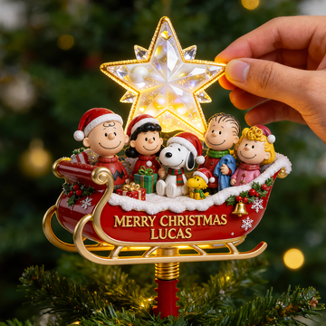 Penu Nutty Gang With Friends Merry Christmas Custom Name Gift For Fan Movies - Personalized LED Light Tree Topper HH01