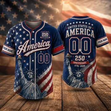 Celebrate 250 Years Of America Freedom - Personalized Baseball Jersey - Gift For Patriots