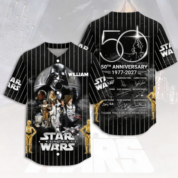 Stwa 50th Anniversary A New Hope - Personalized Baseball Jersey - Gift For Movie Fans BA01