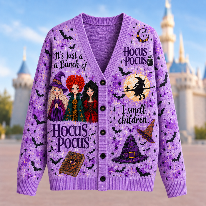 Classic Witch Trio Halloween - Personalized Cardigan-Witch Sisters-DN0909261502
