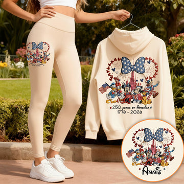 MkMo 250 Years American Mouse - Personalized Hoodie And Leggings - Gift For Her, Movie Fans BA01