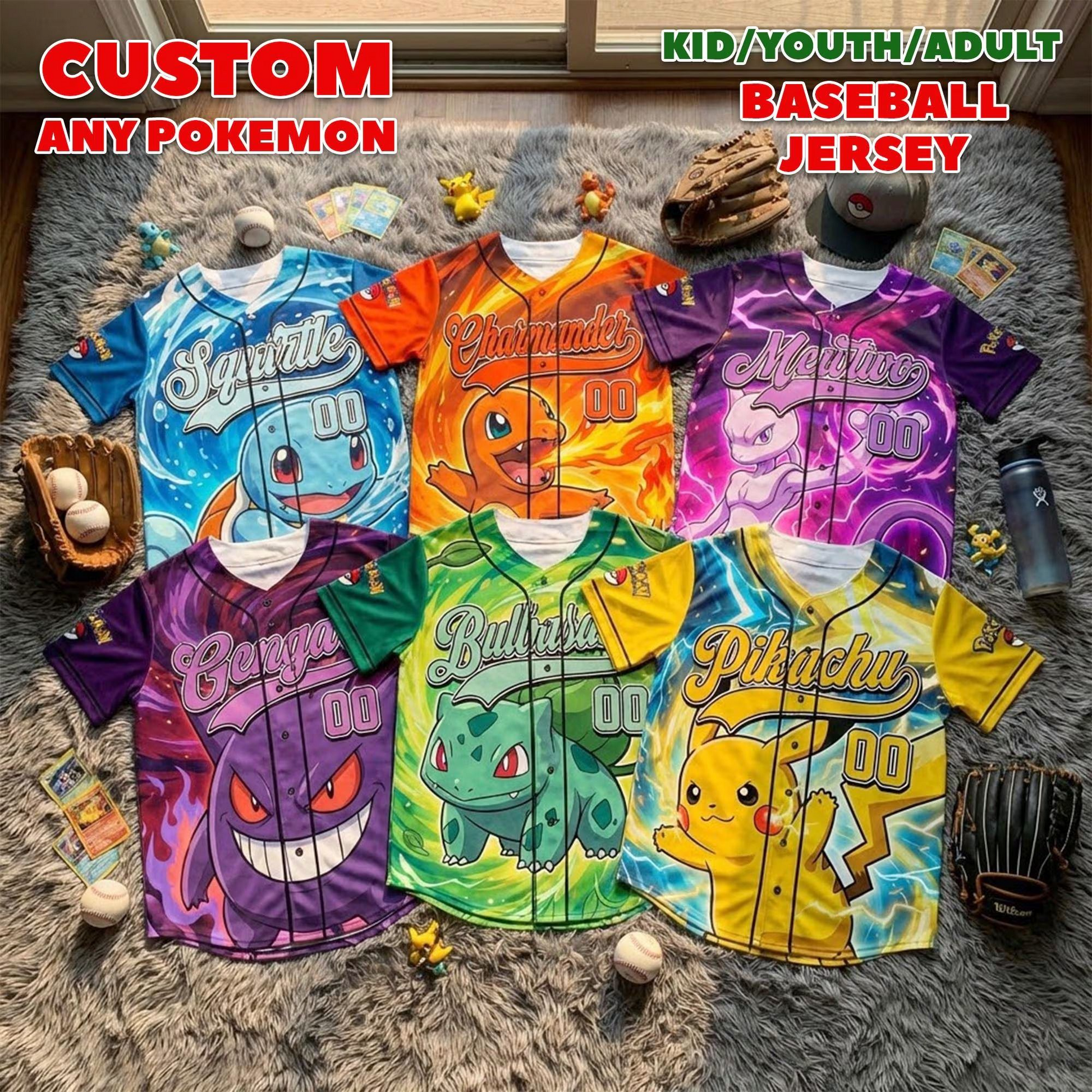 PoMo Celebrate 30 Years Of Catching Them All - Personalized Baseball Jersey - Anniversary Gift For Movie Fans BA01