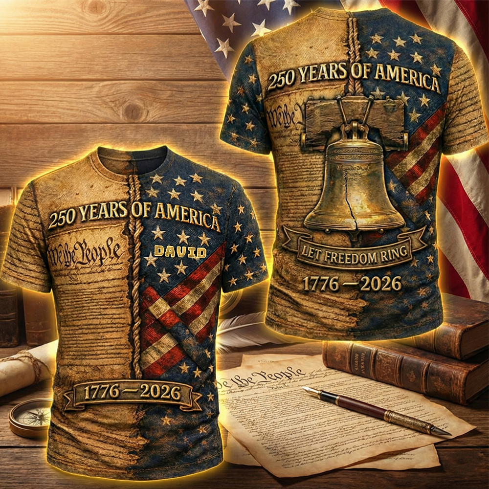 250 Years Of America Let Freedom Rings - Personalized All Over Shirt - Gift For Patriots