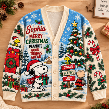 P-nust  Vintage Cartoon Christmas Reunion Good Tidings Ahead Classic Comic Friends - Personalized Cardigan-TN2209261820