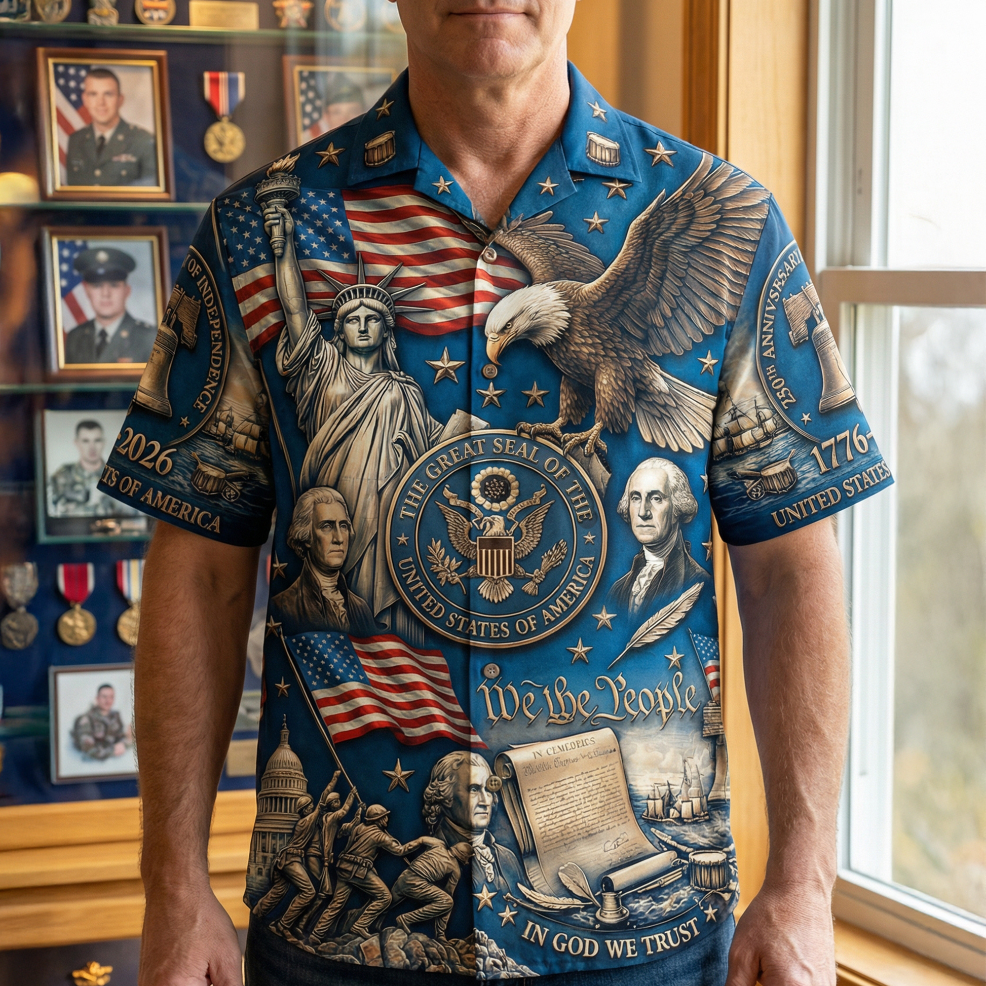 250th Anniversary Of American Independence - Personalized Hawaiian Shirt – Gift for Patriots